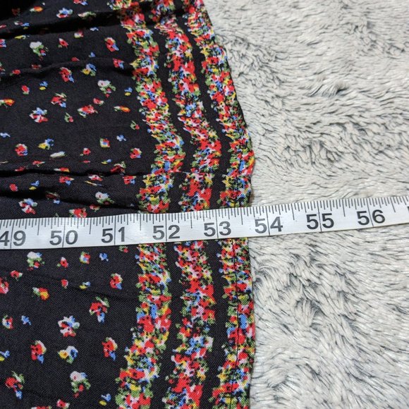 Free People Black with Red and Pink Delicate Floral Patterned Maxi Dress - Picture 15 of 15